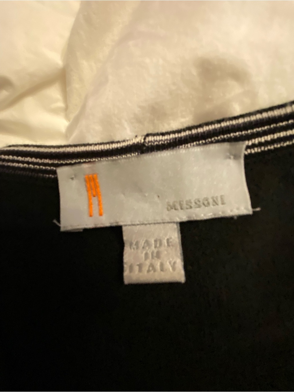 M by Missoni Black Cardigan with Multicolor Striped Hem - Picture 4 of 4
